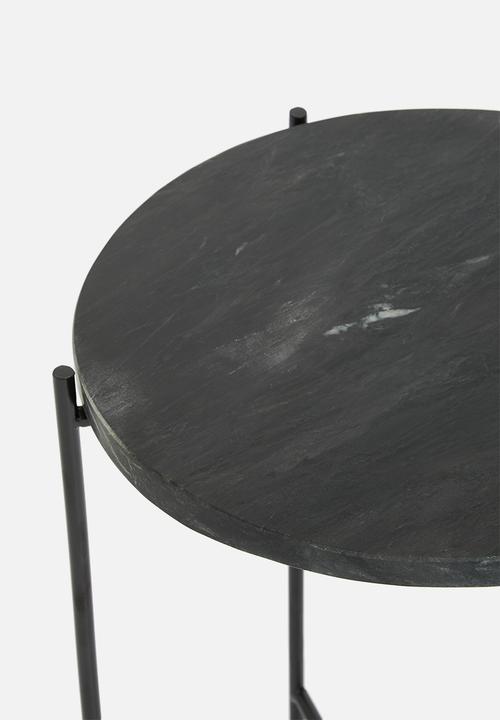 H&S - Carly marble side table - black