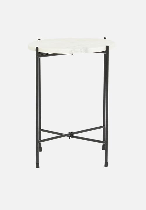 H&S - Carly marble side table - white