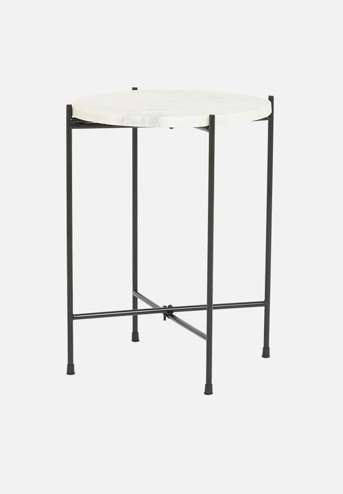 H&S - Carly marble side table - white