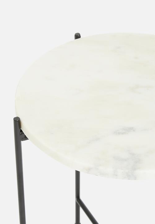 H&S - Carly marble side table - white
