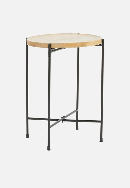 H&S - Alexa mango wood side table - natural & black