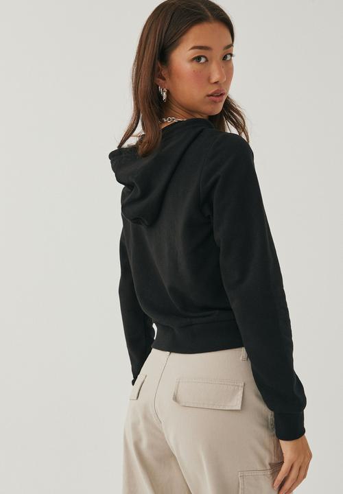 Supré  - Alex plain zip thru hoodie - black