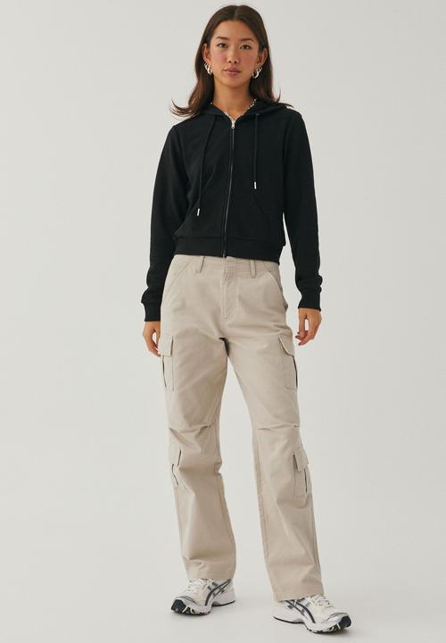 Supré  - Alex plain zip thru hoodie - black
