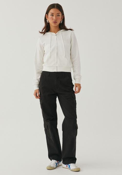 Supré  - Alex plain zip thru hoodie - winter white