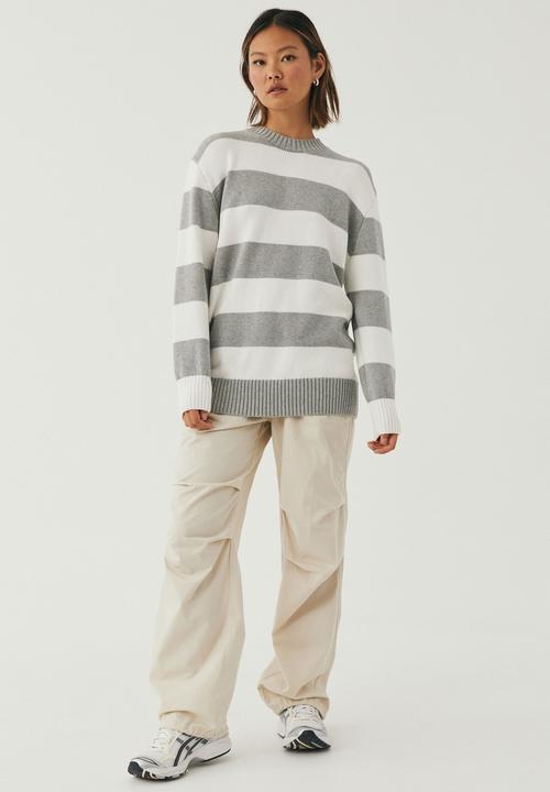 Supré  - Camille oversized knit jumper - winter white/grey