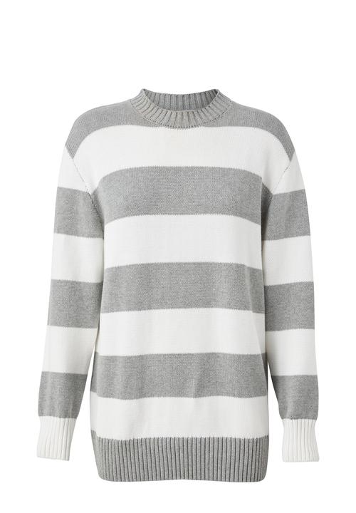 Supré  - Camille oversized knit jumper - winter white/grey
