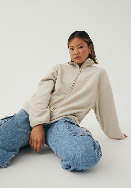 Supré  - Darcie contrast polar fleece jacket - canvas beige