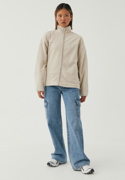 Supré  - Darcie contrast polar fleece jacket - canvas beige
