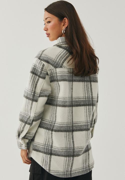Supré  - Kennedy oversized check shacket - open check/grey