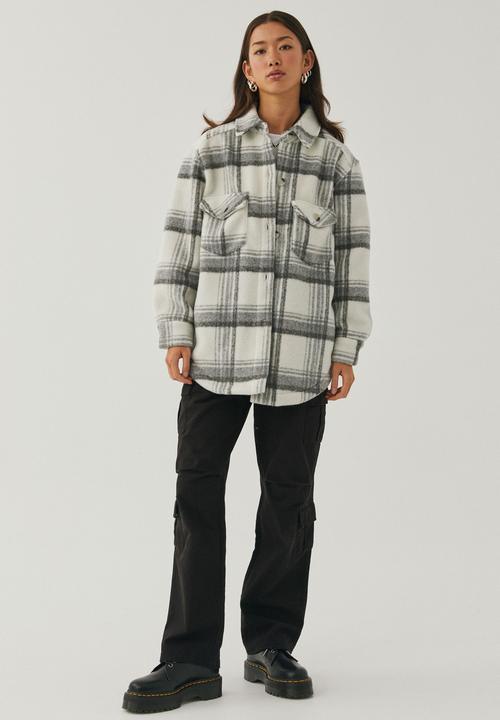 Supré  - Kennedy oversized check shacket - open check/grey