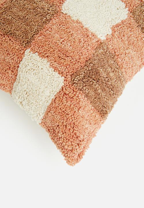 Sixth Floor - Adona embroidered cushion cover - ecru & brown