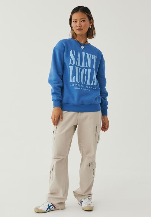 Supré  - Tonya oversized crew jumper - true blue/saint lucia