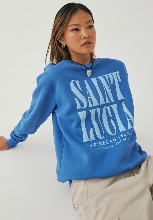 Supré  - Tonya oversized crew jumper - true blue/saint lucia