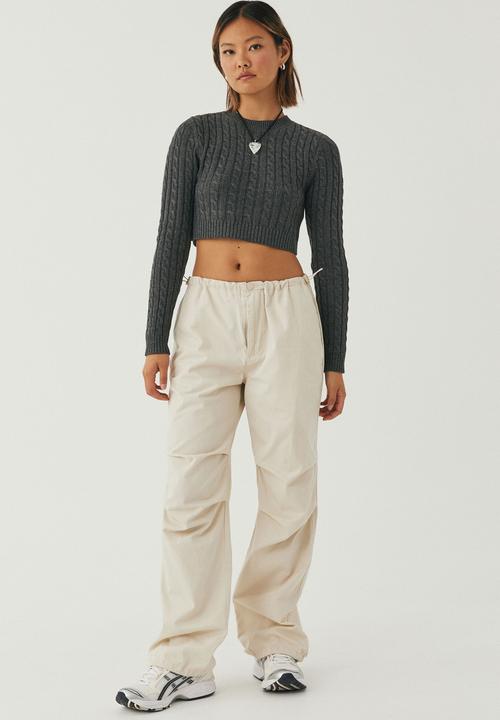 Supré  - Vinnie cable knit jumper - charcoal marle