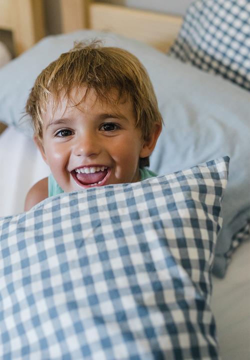 Phlo Studio - Washed cotton duvet cover set - blue check
