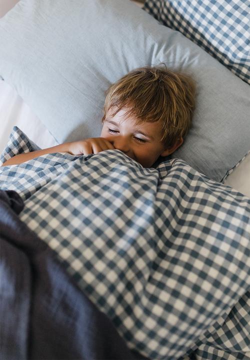 Phlo Studio - Washed cotton duvet cover set - blue check