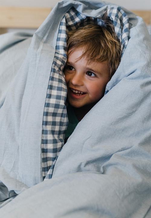 Phlo Studio - Washed cotton duvet cover set - blue check