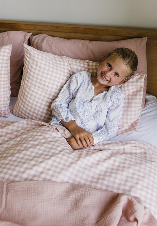Phlo Studio - Washed cotton duvet cover set - pink gingham