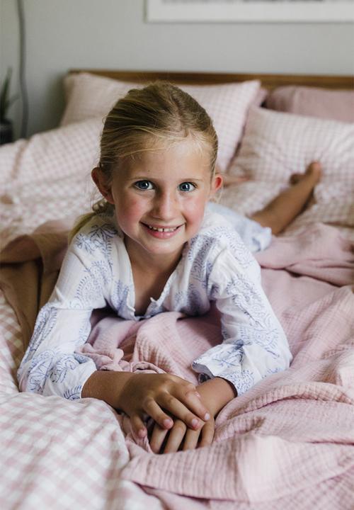 Phlo Studio - Washed cotton duvet cover set - pink gingham