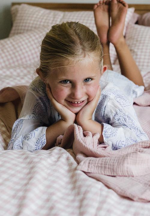 Phlo Studio - Washed cotton duvet cover set - pink gingham