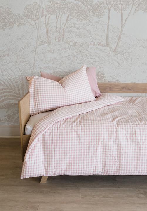 Phlo Studio - Washed cotton duvet cover set - pink gingham
