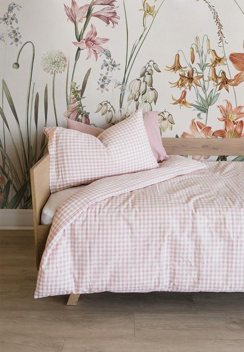 Phlo Studio - Washed cotton duvet cover set - pink gingham