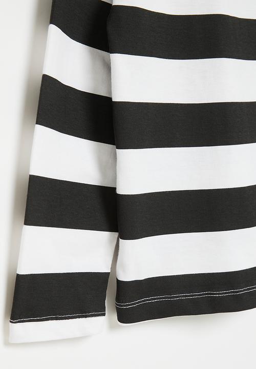 Superbalist - Older girls aop tee - black and white 