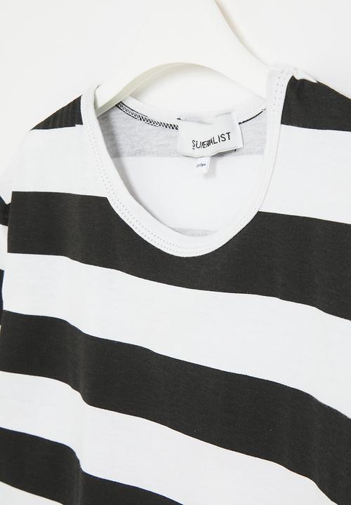 Superbalist - Older girls aop tee - black and white 