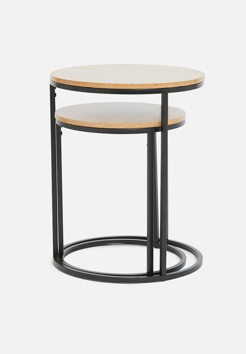 H&S - Lyra nested side tables - natural & black