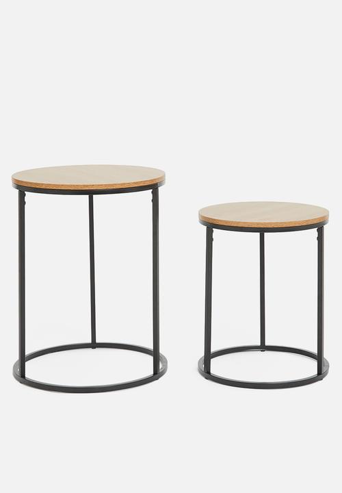 H&S - Lyra nested side tables - natural & black