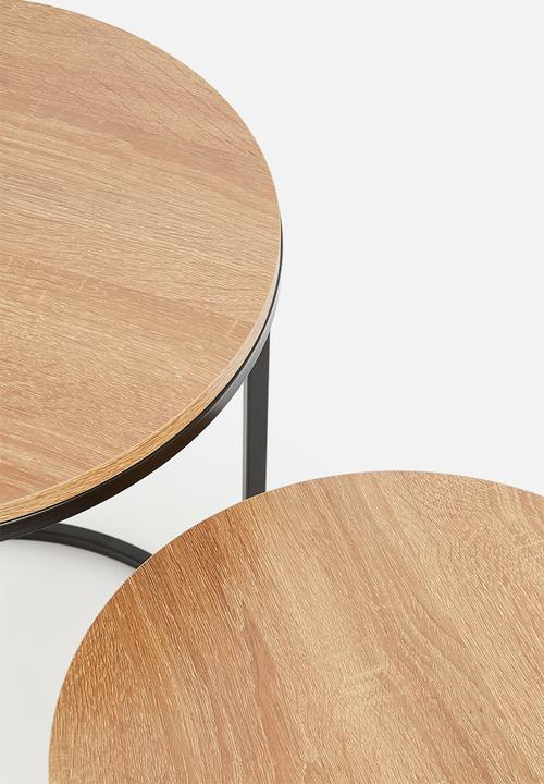 H&S - Lyra nested side tables - natural & black