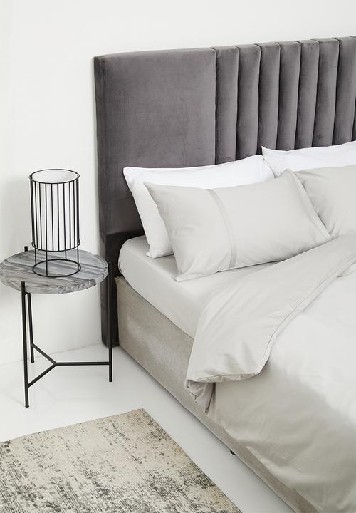 Sheraton Textiles - 600tc Egyptian Cotton broad knife pleat duvet cover set - grey 
