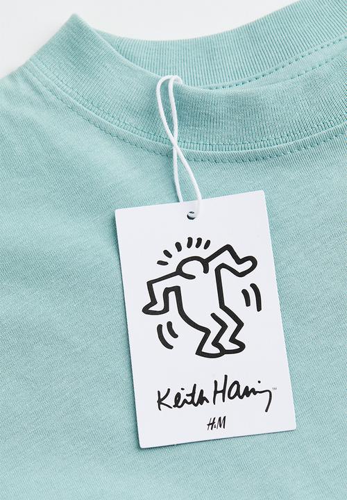 H&M - Keith Haring x H&M: Oversized printed t-shirt - light turquoise