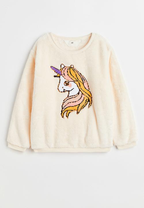 H&M - Motif-front sweatshirt - cream/unicorn