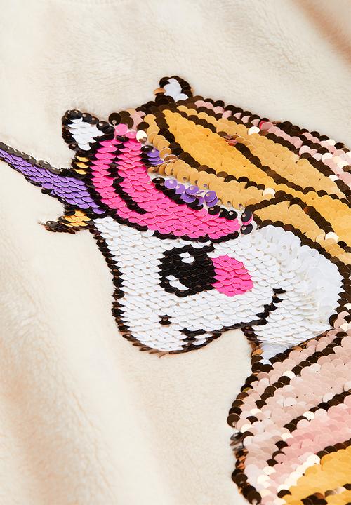 H&M - Motif-front sweatshirt - cream/unicorn