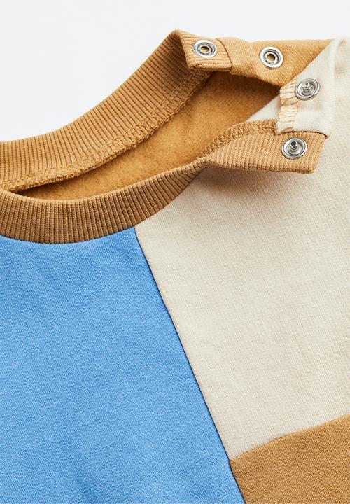 H&M - Cotton sweatshirt - light beige/block-coloured