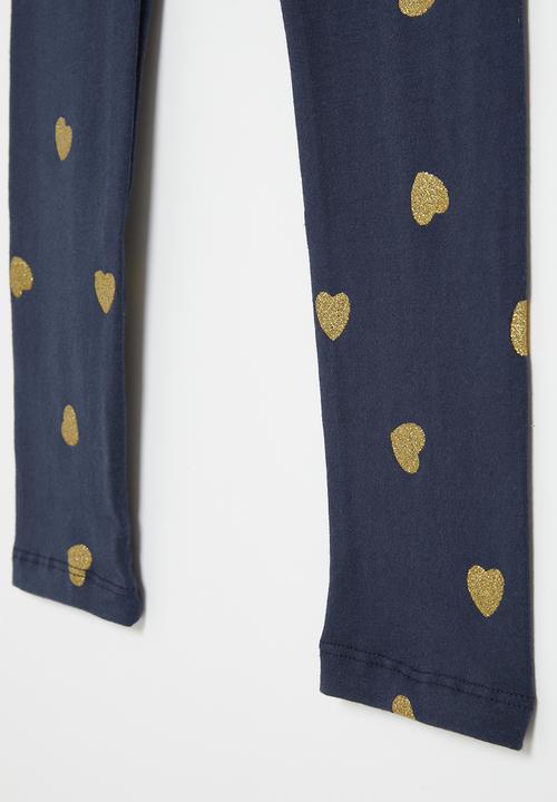 Pop Candy - Girls heart legging - navy