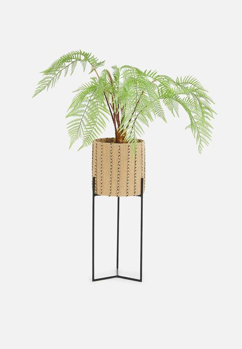 Sixth Floor - Jute planter with metal stand - natural