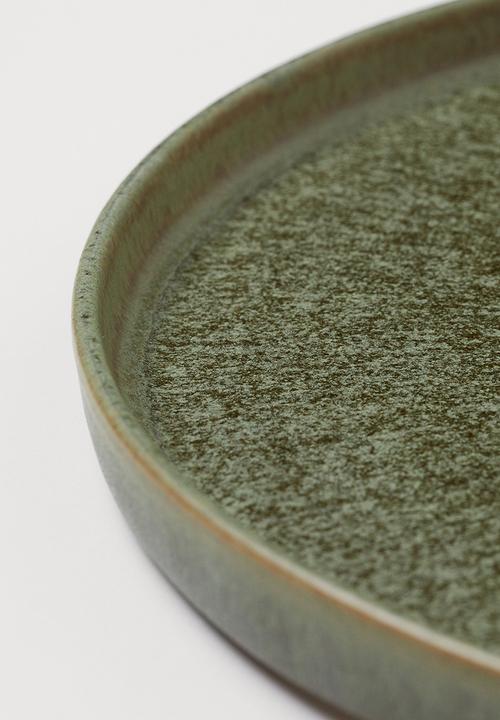 H&M - Large stoneware plate - dark green