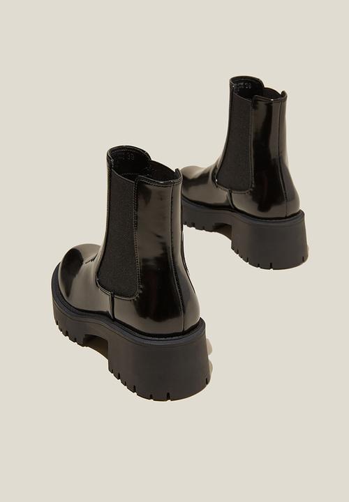 Cotton On - Parker combat gusset boot - black