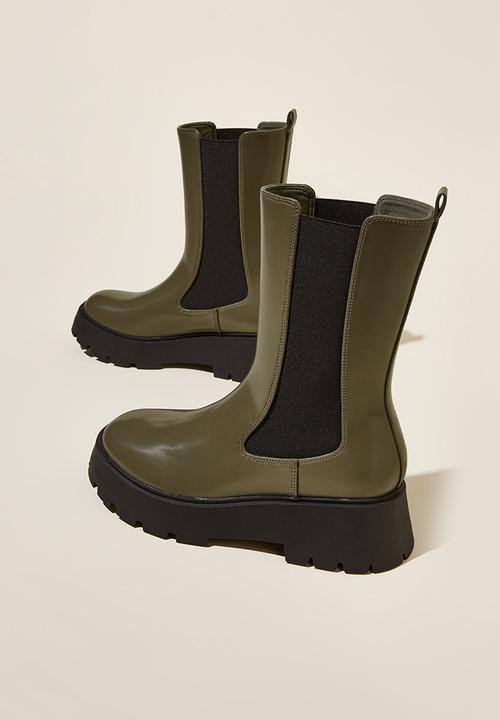 Cotton On - Avery combat chelsea boot - olive