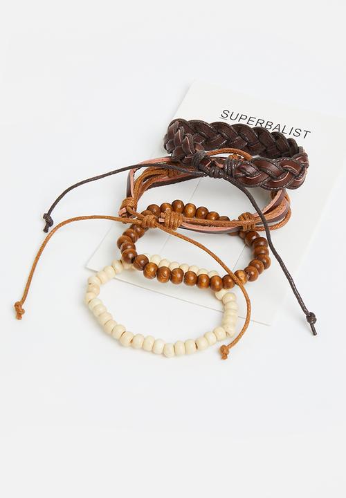 Superbalist - Jean bracelet set - brown & beige