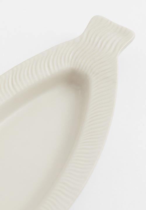 H&M - Stoneware serving plate - natural white