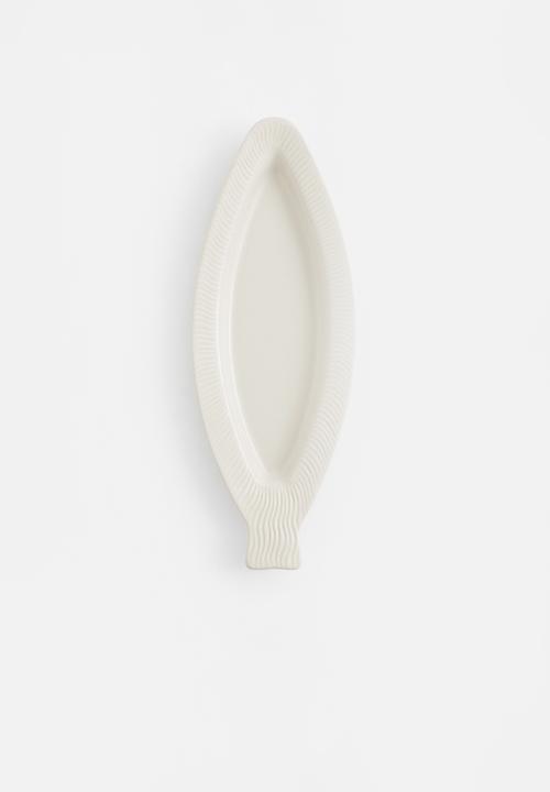 H&M - Stoneware serving plate - natural white