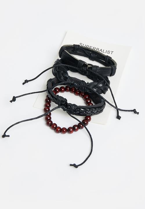 Superbalist - Emile bracelet set - black & brown
