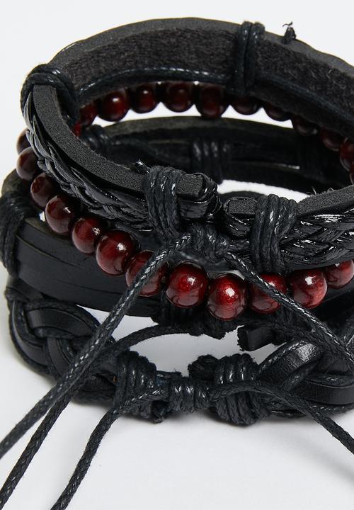 Superbalist - Emile bracelet set - black & brown