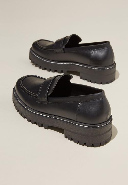Cotton On - Lauren lug sole loafer - black