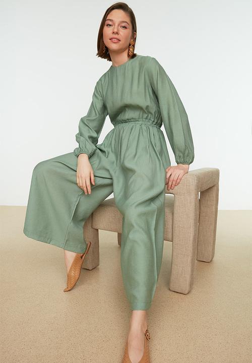 Trendyol - Modest wide leg jumpsuit - khaki