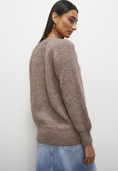 Superbalist - Rib diversion crew neck - sand
