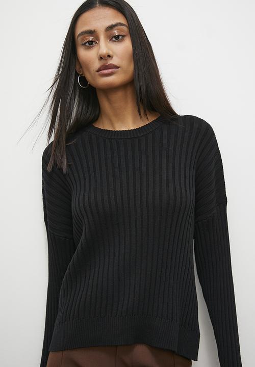 Superbalist - Organic cotton rib pullover - black